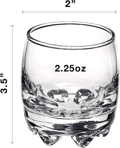 Bormioli Rocco Galassia Shot Glasses – Gift Set Of 6 Drinking Shot Cups With Elegant Curved Shape, Heavy Sham & Interlocking Feet – Short Shooter ...