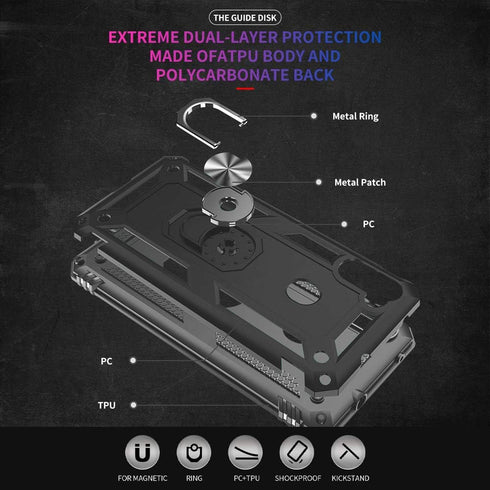 Galaxy A11 Phone Case, Samsung A11 Phone Case with Screen Protector, Military Grade Protective Cases with Ring for Samsung Galaxy A11 (Black)...