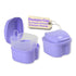 Denture Case, Denture Box with Strainer, Night Cleaner Denture Bath Box for Retainer, Mouthguard, False Teeth, and Denture Cleaning (Purple)...