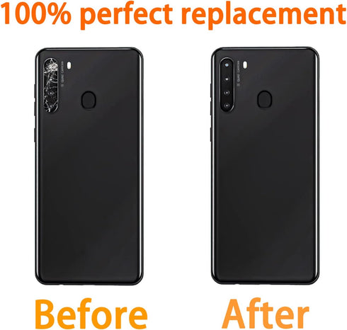 Rear Camera Glass Lens Replacement with Adhesive & Repair Toolkit & Back Camera Cover for Samsung A21...