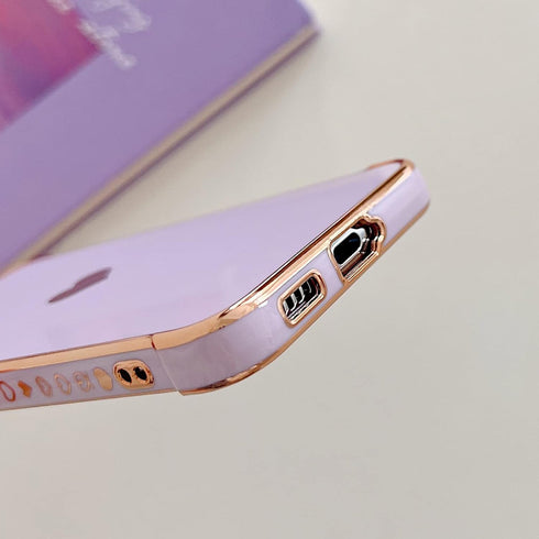 phylla Compatible with Samsung Galaxy S21 FE 6.4” 5g Phone Case Luxury Plating Cute Love Heart Side Small Pattern Case Full Camera Protection Soft...