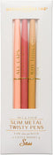 DesignWorks Ink Set of 4 Slim Metal Twisty Pens - Sass Set...