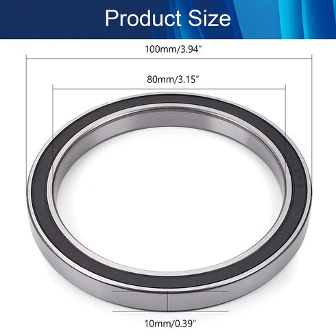 Othmro 6816-2RS Deep Groove Bearings Double Bearing High Carbon Chromium Bearing Steel Roller Guide Bearing Deep-Groove Ball Bearings for Scooters...