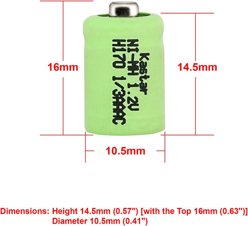 Dantona Single Cells 1/3AAA-150NM-NT Nickel Metal Hydride (NIMH) - Rechargeable...