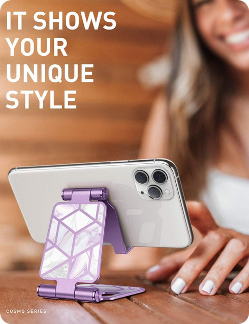 i-Blason Cell Phone Stand for Desk, Cell Phone Holder, Fits All Smart Phones, iPhone 16 15 14 13 Pro Max, Foldable Phone Stand Holder, Purple...