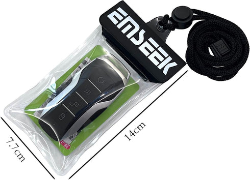 Waterproof Car Key Fob Case Swim Dry key Shell Bag Surf Wallet Waterproof Holder Pouch For Key ID Credit Card (Black)...