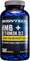 BODYTECH HMB + Vitamin D3 - Supports Muscle Growth and Strength (360 Vegetable Capsules)...