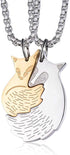 Couple Fox Necklace - Stainless Steel Fox Couples Necklaces Jewelry Gift for Valentine's Day...