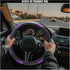 Car Steering Wheel Cover, 15 Inch Carbon Fiber Leather Elastic Steering Wheel Protector, Anti-Slip, Breathable & Soft Car Interior Accessories Uni...