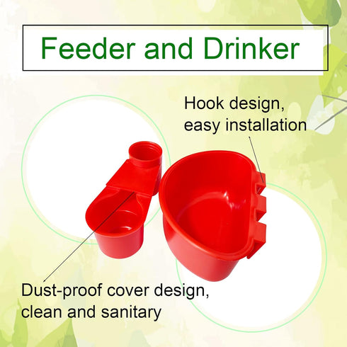Cage Cups Birds Hanging Feeders Seed Bird Feeding Cups Dish Pigeon Water Bottle Feeder for Cage...