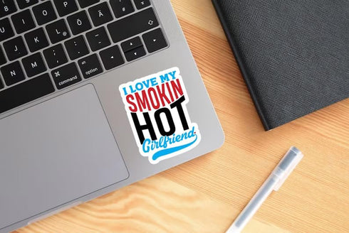 3PCS I Love My Smokin Hot Girlfriend Sticker, Funny Waterproof Vinyl Sticker for Hard Hat Laptop Water Bottle Phone Case Merchandise Decor Decal S...
