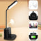 Small Desk Lamps for Home Office with USB Charging Port Pen Holder Battery Display, 3 Modes Reading Desk Light College Dorm Room Essentials for Gu...