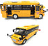 9" Pull Back School Bus,Light Up & Sounds Die-cast Metal Toy Vehicles with Bright Yellow and Openable Doors...