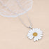 Bohemia Long Daisy Pendant Necklace Enamel Flower Necklace White Daisy Chain Necklace Silver Ball Chain Necklace Large Sunflower Necklace Jewelry ...