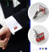 Create idea Pair of Red Crystal Cufflinks Fashion Classic Shirt Cufflinks Sleeve Cuff Link Jewelry Delicate Gift for Men Father Groom Clothing Dec...