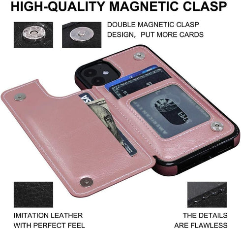 MIDOLA Wallet Case for iPhone 11 with Card Holder Cover Cell Phone Leather Protective Purse 6.1 Inch Rosegold...