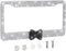 OTOSTAR 1 Pack Bling License Plate Frame with Ribbon Bow, Handcrafted Shiny Rhinestones Premium Stainless Steel 2 Holes License Plate Holder with ...