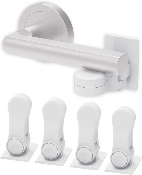 Inaya Child Proof Door Lever Lock (4-Pack) - Door Handle Lock - 3M Adhesive - Minimalist Design - No Drilling Child Safety Door Handle Locks...