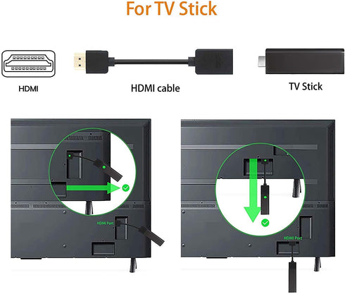 1PC HDMI Male to Female Adapter Adjustable Short HDMI Cable Supports 3D 1080P HDMI Extender for Fire TV Stick, Roku Stick, Google Chromecast, Xbox...