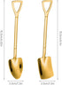 10PCS Gold Shovel Shape Spoons, Stainless Steel Tea Spoon Coffee Spoon Dessert Spoon, Mini Cute Mixing Spoon Sugar Spoon Cake Spoon Ice Cream Spoo...