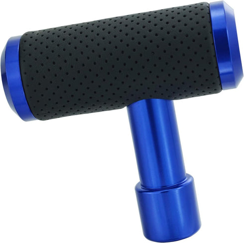 T Handle Shifter Car Knob, Joystick Style Alloy Cover with Leather Gear Stick Lever Shift Fit Most Automatic Manual Transmissions, Blue-Black...