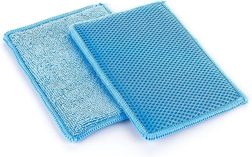 The Rag Company - Jersey Bug Scrubber Pads - Terry Weave, Easily and Safely Trap Bug Splatter in Sponge, Safe on All Finishes, 4in x 6in, Blue (5-...