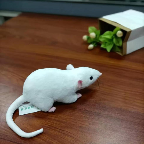 13" Soft Small Grey Rat Mouse Plush Toy Lifelike Mice Stuffed Animals Toys Dolls Gifts for Kids Pets (White)...