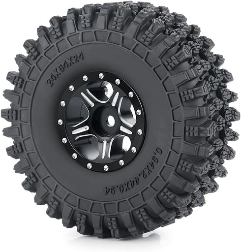 4Pcs RC Tires Terrain Rubber Tires for 1/18 Tra-xxa Trx4m Axial SCX24 RC Crawler Car Upgrade...