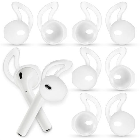 4 Pairs Silicone Ear Bud Replacement Tips - Apple Airpod Ear Hooks Earbud Tips Airpods Anti Slip Covers Earbud Replacement Tips Silicone Ear Tips ...
