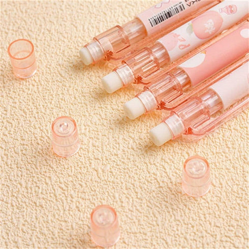 1PC Pink Mechanical Pencil Cute Peach Press Automatic Mechanical Pencil Automatic Pencils Propelling Pencil Writing Stationery Office Supplies Sch...