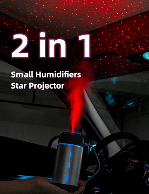 Car Humidifier Diffuser with Star Night Light, Car Diffusers for Essential Oils, Small Humidifier for Car, Office Destop, Bedroom, Car Essentials,...