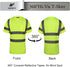 Hi Vis T Shirt Class 3 High Visibility Shirts for Men Safety Shirts with Reflective Strips and Pocket Breathable Construction Work Mesh Short Slee...