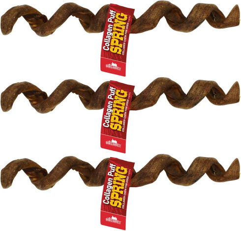 Bark & Harvest Beef Collagen Puff Spring Dog Treat Large | All Natural & Long Lasting | Bully Sticks & Rawhide Alternative Dog Chew | Support Heal...