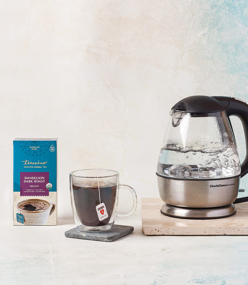 Teeccino Dandelion Dark Roast Tea - Caffeine Free, Organic, Roasted Herbal Tea with Prebiotics, 3x More Herbs than Regular Tea Bags - Gluten-Free,...