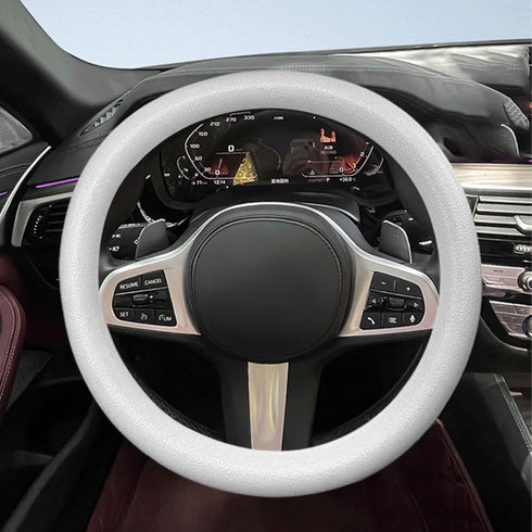 Car Steering Wheel Cover, Soft Odorless Silicone Steering Wheel Protector, Anti-Slip Auto Steering Wheel Cover Universal Fit 14 Inch, Vehicle Inte...