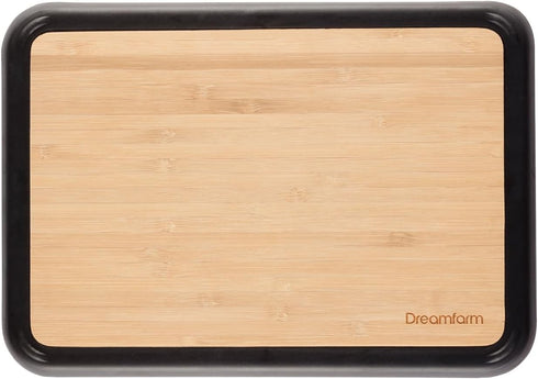 Dreamfarm Fledge Bamboo Dishwasher-Safe, Double-Sided Cutting Board with Non-Slip, Juice-Catching Flip-Up Silicone Edges - 10"x7", Bamboo...