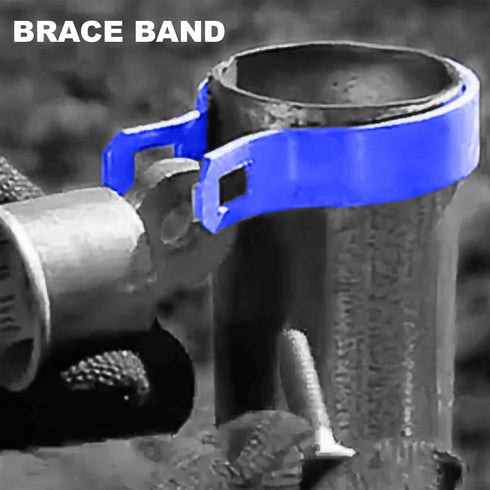 4" Brace Band for Chain Link Fence - Use for 4" Outside Diameter Post/Pipe - Galvanized Chain Link Brace Band - 3 Pack...