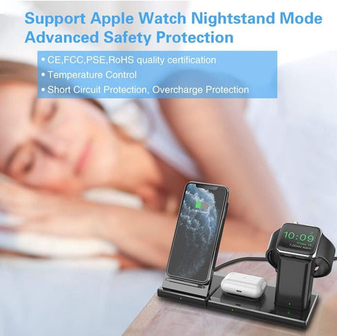 COSOOS Wireless Charger,3IN1 Wireless Charging Station for Apple Products,iWatch Series 7/6/5/4/3/2,Airpods 3/Pro,Charging Stand for iPhone 15 Pro...