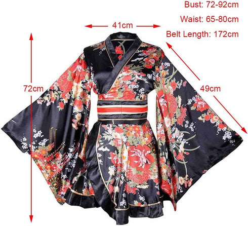 HongH Kimono Bathrobe Costume Japanese Traditional Cosplay Women's Sexy Sakura Pattern High Split Long Kimono...