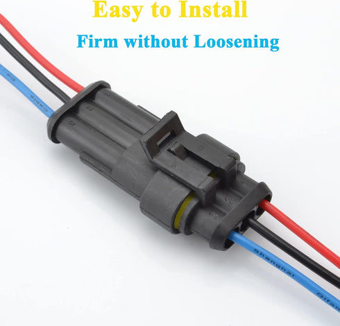 HYAT 3 Sets Car Waterproof Electrical Connector,18 AWG 3 pin Plug Auto Electrical Wire Connectors Marine for Car, Truck, Boat, and Other Wire Conn...