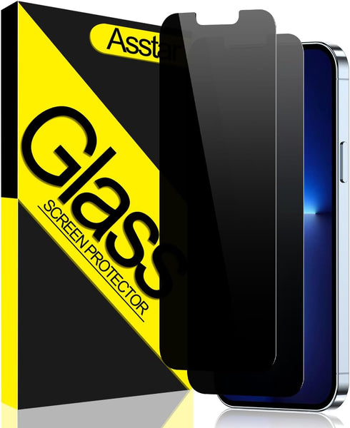 Asstar [2 Pack Privacy Screen Protector for iphone 13 Pro Max 6.7",9H Shatterproof Tempered Glass Screen Protector for iphone 13 Pro Max(Only),Cas...