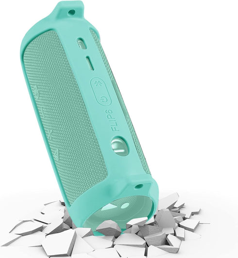 co2CREA Soft Silicone Case Replacement for JBL Flip 6 Portable Bluetooth Speaker (Teal Case)...
