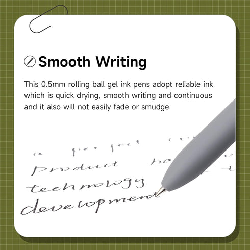 Gel Pens, 10 Pcs 0.5mm Fine Point Smooth Writing Pens Cute Pens, High-End Series Black Ink Pens for Journaling Note Taking, School Office Supplies...