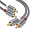 Goalfish RCA Cable, 20Feet/6m RCA Audio Cable 2 Male to 2 Male RCA Subwoofer Cable Nylon-Braided Auxiliary RCA to RCA Stereo Cord for Home Theater...