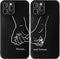 Black Matching Phone Cases compatible with - iPhone 14 Pro Max - 6.7 inch for Couples Holding Hands Cover Cute Always and Forever Shockproof Anniv...