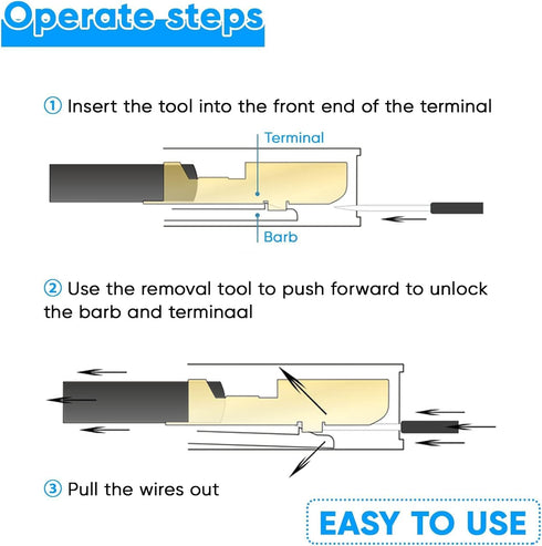 Terminal Removal Tool Kit 82 Pcs Depinning Tool Electrical Connector Pin Removal Tool Kit Pin Extractor Tool Set Wire Terminal Release Tool for Au...