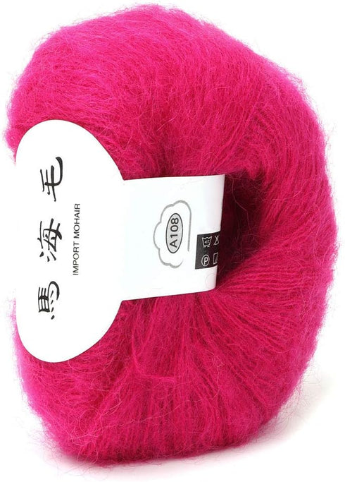 Balls of Wool Yarn, Angora Wool Yarn Soft Mohair Pashm Knit Angora Long Wool Yarn Hot Handmade Knitted Yarn for Hand Knitting Crocheting (14 Rose ...