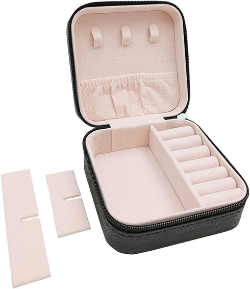 Mini Jewelry Travel Case,Small Travel Jewelry Organizer, Portable Jewelry Box Travel Mini Storage Organizer Portable Display Storage Box for Rings...