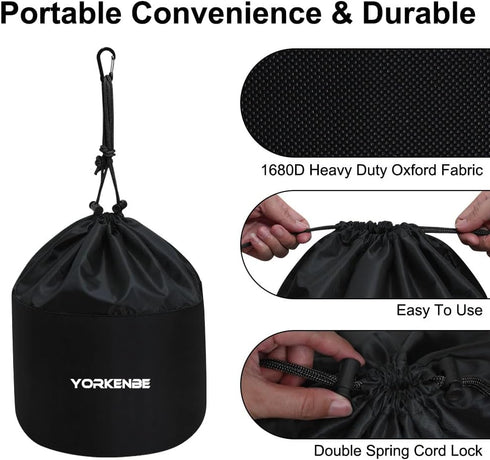 Camping Cookware Mess Kit Bag, High Capacity Camping Tableware Storage Bag, Drawstring Heavy Duty Water Resistant Cookware Organizer for BBQ Outdo...