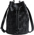 Bucket Purses for Women, Mini Leather Woven Bucket Bag Drawstring Purse Hobo Crossbody Bucket Handbags...